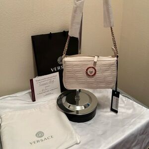 NWT VERSACE CROSSBODY BAG WITH DUST BAG, 2 COAS AND VERSACE GIFT BAG